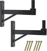 HD-319 Speaker Wall Mount,Wall Speaker Mount,Speaker Wall Mount Bracket Design for Professional Audio,PA Speakers,Hold up to 100lbs (2 Packs Black)