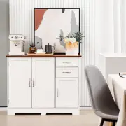CostwayModern Storage Buffet Cabinet with 2 Drawers and Adjustable Shelf-White