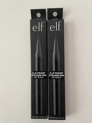 e.l.f. H2O Proof Eyeliner Pen, Jet Black #81109 Set of 2 NEW