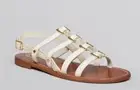 Brand New Tory Burch 8 Reggie flat ivory-102 gladiator snakeskin sandal 12148407
