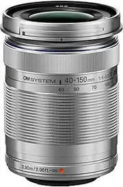 OM SYSTEM Olympus M.Zuiko Digital 40-150mm F4.0-5.6 R Silver for Micro Four Thirds System Camera, 3.75x Zoom Lens, Portable Design