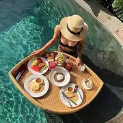 Floating Serving Trays Table Bar Swimming Pool Floating Breakfast Tray Leaf Type Swimming Pool Floats Durable UV Resistant for Party Float Lounge Refreshment