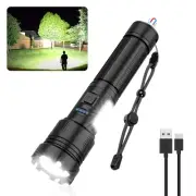 Magnetic Rechargeable Flashlight High Lumens, Super Bright LED Flash Light wi...