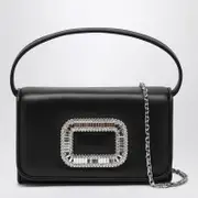 [ROGER VIVIER] Black Leather Micro Pilgrim Bag One size Black