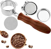 [Eitonbu] 54mm Coffee Bottomless Portafilter, Compatible with Breville Barista Bes 870/878/880/876/840/810/500/450 Replacement Parts Bottomless Portafilter(Reddish brown)