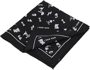[WESIEVYA] Dog Pattern Bandana for Men Stylish Cotton Headband Black Bandana for Fashion