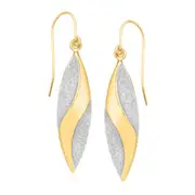 9ct Yellow Gold Glitter Drop Earrings