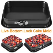 Springform Pan Non-Stick Cheesecake Baking Pan Square/Rectangle Cake Lock lecrW