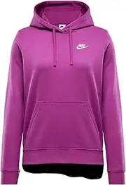 [Nike] Sportswear Club Fleece Women's Pullover Hoodie (DQ5793-518, Hot Fuchsia/White)