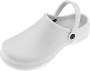 [Hailong Ming] Men Women Cook Care Shoes Ultralite Clogs with Belt, White, 41