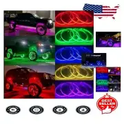 Customizable 15.5'' RGB Color Shift Wheel Ring Lights for Enhanced Night Driving
