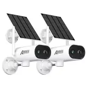 ANRAN 3MP Wireless 180° Pan Solar Security Camera Battery IR Night Vision