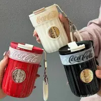 在飛比找蝦皮購物優惠-GERM 可口可樂 高顏值徽章咖啡杯 保溫杯帶吸管 掛繩水杯