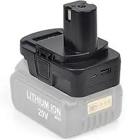 DM18RL Battery Adapter for Ryobi 18V Power Tools, Convert for Dewalt & for Milwaukee M18 Battery to Ryobi 18V P107 P108 Battery with 5V 2.1A USB & Type-C Charge(No Battery)