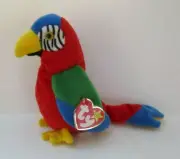 Retired TY 4197 Beanie Baby Jabber Parrot Tag Errors 1997/1998 Tush Stamp MNT
