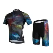 Men's Cycling Short Kit Novelty Cycle Jersey Top and Padded Shorts Coolmax S-5XL