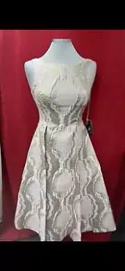 ADRIANNA PAPELL DRESS/SIZE 2/RETAIL$229/NEW WITH TAG/FIT&FLARE/MIKADO FABRIC