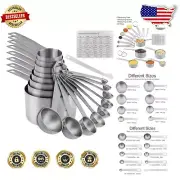 Nesting 19-Piece Steel Measuring Cups & Spoons - Effortless Accuracy in Cooking