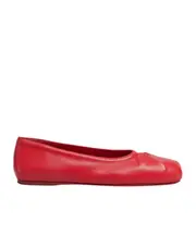 Red nappa leather seamless Little Bow ballet flat 39.5 red