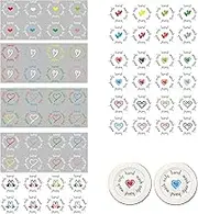 Heart UV DTF Transfer Stickers - 64 Sheets Hand Wash Only Waterproof Permanent Sticker Signs Cup Wraps Transfer Stickers for Glass Cups Dish for DIY Decals