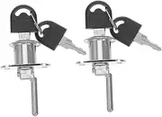 TEHAUX 2pcs Drawer Lock: Cabinet Locks with Keys Metal Desk Locks File Cabinet Lock for Wardrobe Furniture Locker Showcase with 4 Key