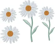 LOLIPPYY 4Pcs Flower Embroidery Patches DIY Sew Appliques for Clothing Durable Decorative Badges for Scarves Shoes and Hats Versatile Sewing Accessories