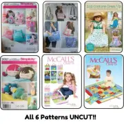Simplicity and McCall's SIX COMPLETE SETS Kids Craft Patterns