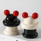 Clown Face Toothpick Storage Box with Lid Makeup Remover Swab Jar Home