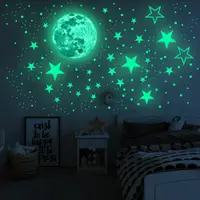 在飛比找蝦皮購物優惠-現貨🔥夜光月球星星組合發光星空牆貼蓄光環保貼紙自粘牆貼臥室兒