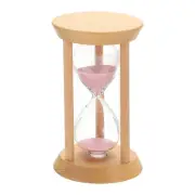 1Pcs 20 Minutes Sand Timer, Wooden Sand Watch for Home, Pink