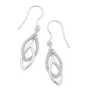 Sterling Silver Interlocked Drop Earrings