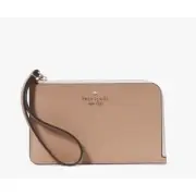 NWT Kate Spade Lucy Small L-Zip wristlet Toasted Hazelnut