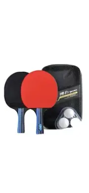 1 Pair Professional Table Tennis Ping Pong Racket Paddle Bat + 3x Balls Bag Set