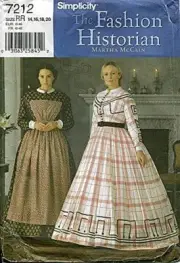 Simplicity Sewing Pattern 7212 Misses Civil War Era Dress Size 6-12