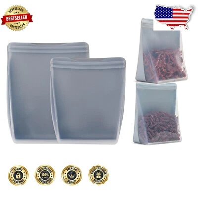 Flexible Silicone Reusable Bags - 36oz & 50oz - Safe for Freezing & Cooking