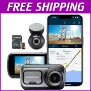 Quad HD Dash Cam with Front and Rear Cameras & Voice Control - 32GB SD Included