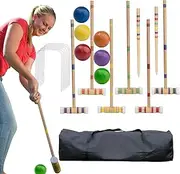 Ball Game Set | 6 Players Funny Lawn Game Set - Portable Wooden Sports Set, Reusable Wooden Bowling Kit for Lawn, Backyard, Park