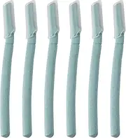 6 Pcs Beard Mustache Razors, Blue Men's Beards Edgers Trimmer Shaping Tool Eyebrow Razor Stainless Steel Blade for Facial Hair Fuzz Remover Hair Shaver, Dermaplaning Blades Face for Grooming Styling