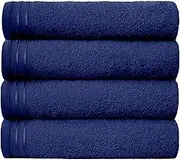 GC GAVENO CAVAILIA Large Towels Bath Sheet - Highly Absorbent Egyptian Cotton Towel Set - 4 Pack Extra Soft Large Bath Towel Navy - Quick Dry Bath Sheets - 500 GSM Washable Towels, 705734, 75X135 Cm