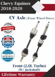 Front CV Axles For 2018-2020 Chevy Equinox 2.0L 2WD W/ Jackshaft Lifetime Warra. (for: Chevrolet)