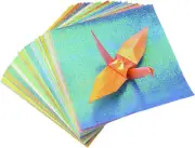 Glitter Origami Paper, 100Pcs Shiny Square Folding Paper Origami Colorful Hand O