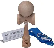 Kotaro Kendama Natural Tama Deluxe Pro Toy Catch Game with Extra String and Carrying Holster