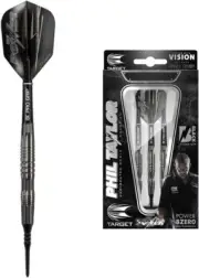 Target Darts Phil Taylor Power 8-Zero Black P8Z3 18G 80 Tungsten Soft Tip Darts