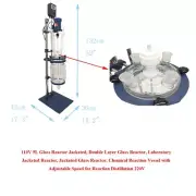 5L 110V Jacketed Glass Reactor,Laboratory Double-Layer Glass Reaction Vessel