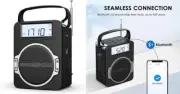 Radio portátil AM FM Radios digitales Radio despertador con Bluetooth Altavoz.