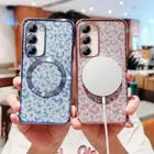 For Samsung S23FE S24/S20 FE S23 S22 S21 Magsafe Plating Shockproof Glitter Case