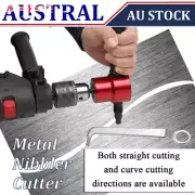 2-Head Electric Sheet Metal Cutting Nibbler Saw Cutter Drill Attachment KC