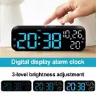 New Digital Bedside LED Snooze Alarm Clock Time Temperature Day/Night Mode Clock