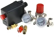 Air Compressor Pressure Switch 175 PSI 12 Bar Single Phase Pressure Control Switch with Air Regulator & Gauge & Safety Valve