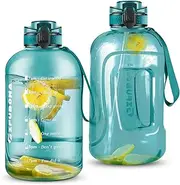 GIFUBOWA 3L Motivational Large Water Bottle with Time Marker 3 Liter Big Drinking Bottle with Handle 0.8 Gallon